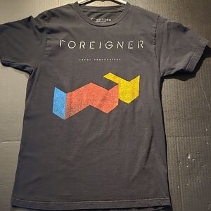 BAND TEE FOREIGNER Black Graphic T-Shirt Agent Provocateur 1984 Album Graphic